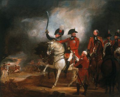 King George III (1738-1820) and the Prince of Wales (1762-1830) Reviewing the 3rd Regiment of the Dragoon Guards and the 10th Light Dragoons, c.1797 by William Beechey